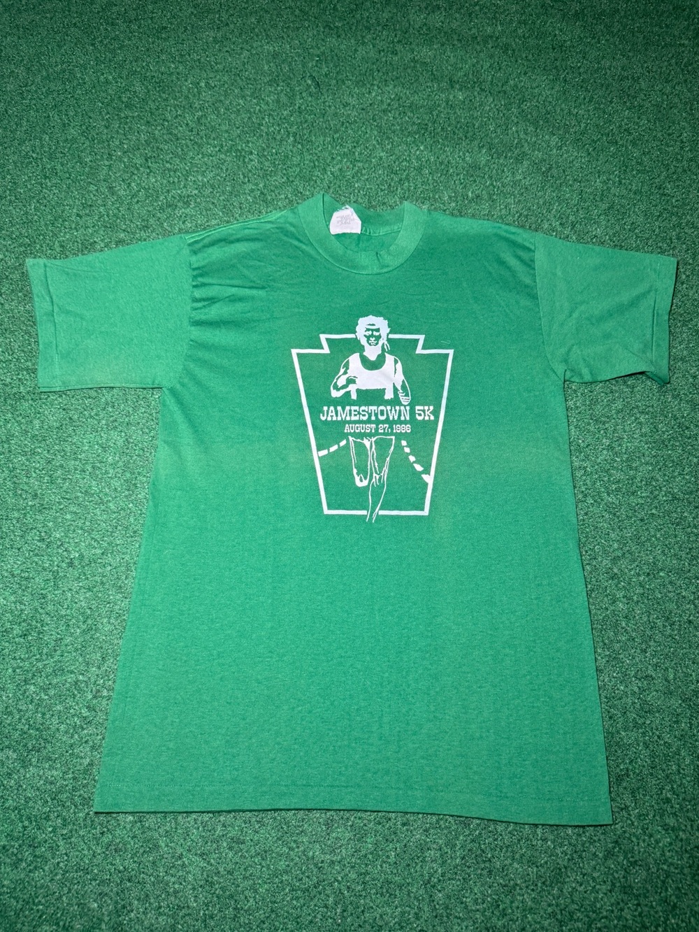 Jamestown 5k Vintage T Shirt 80s Running M/L 18x27 Retro Cross Country Race